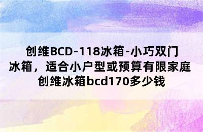 创维BCD-118冰箱-小巧双门冰箱，适合小户型或预算有限家庭 创维冰箱bcd170多少钱